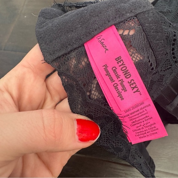 La Senza y2k Black Lace Bustier bling bondage strappy goth grunge fairy 32C - Picture 5 of 6